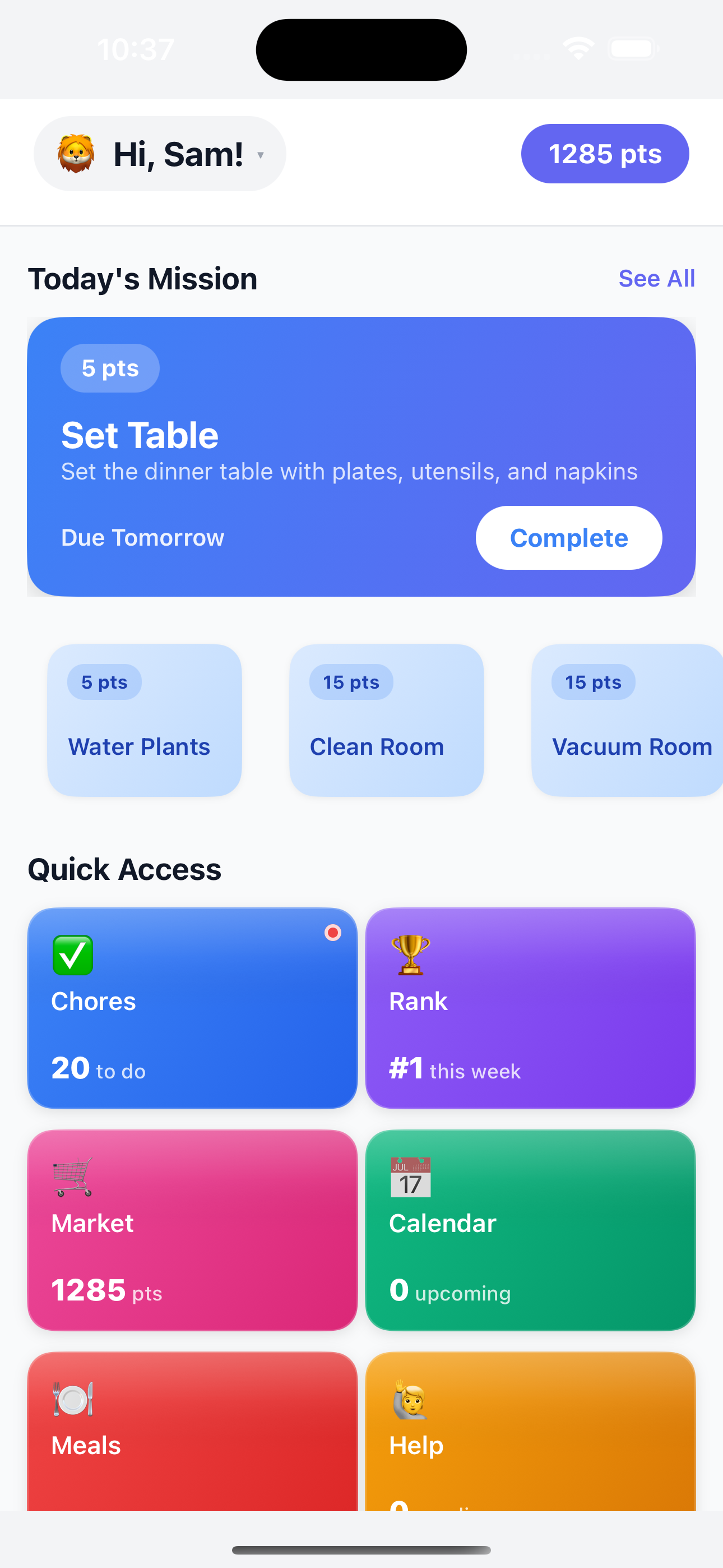 HousePoints mobile app